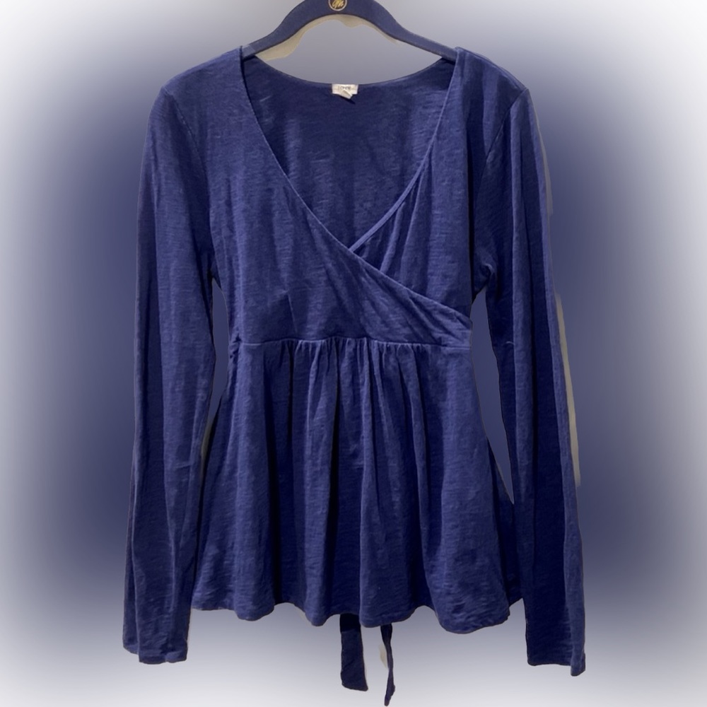 J Crew Midnight Blue Long Sleeve Top